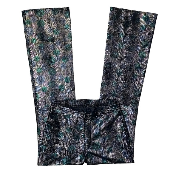 VINTAGE Maxima Wilson's Leather Disco Retro Snake Skin Flare Leather Pants Sz 6 - Picture 5 of 12